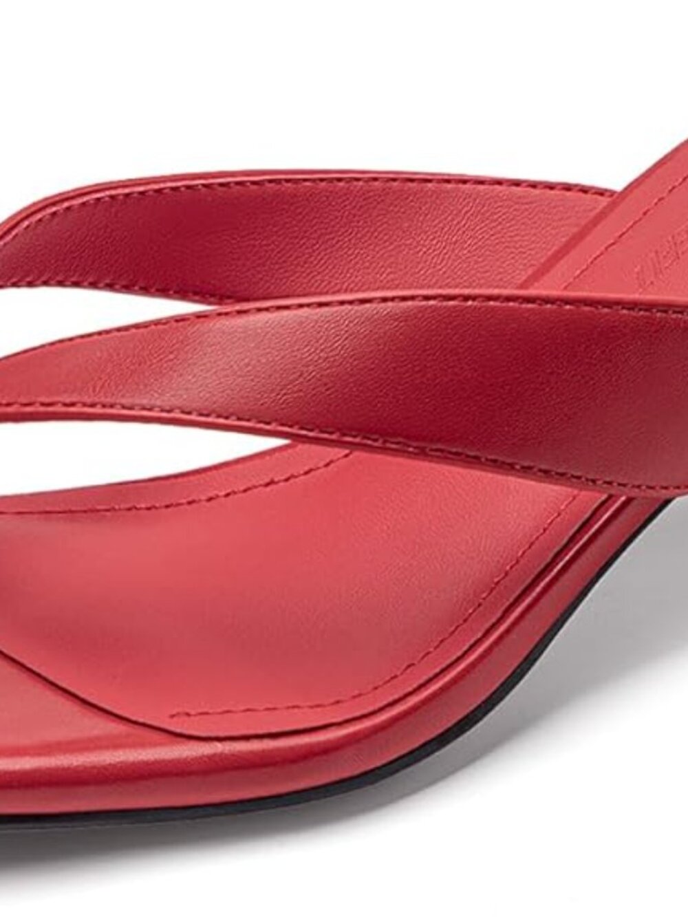Women's Kitten Heels Flip Flops Square Toe Low Heels Slip On Comfortable Summer - Picture 4 of 4